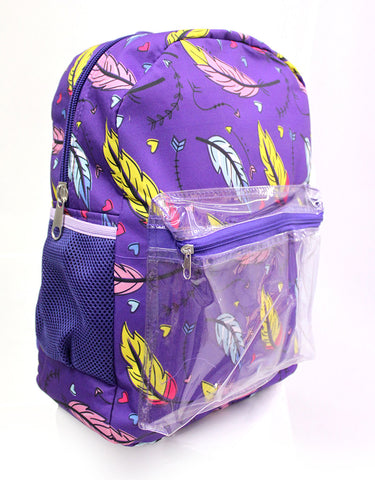 BMV20161 Feather Printed Backpack