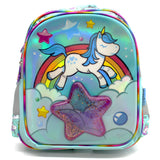 SKD-2038 Mochila Unicornio Arcoiris Estrella Con Glitter
