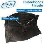 FCM-2003-012 Cubrebocas Plisado Negro - 12pzas