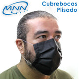 FCM-2003-012 Black Pleated Face Mask - 12 pcs
